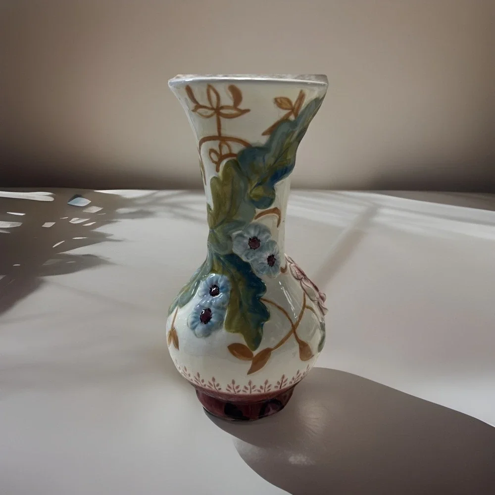 Tracy Potter Hand‎ Painted Floral Bud Vase